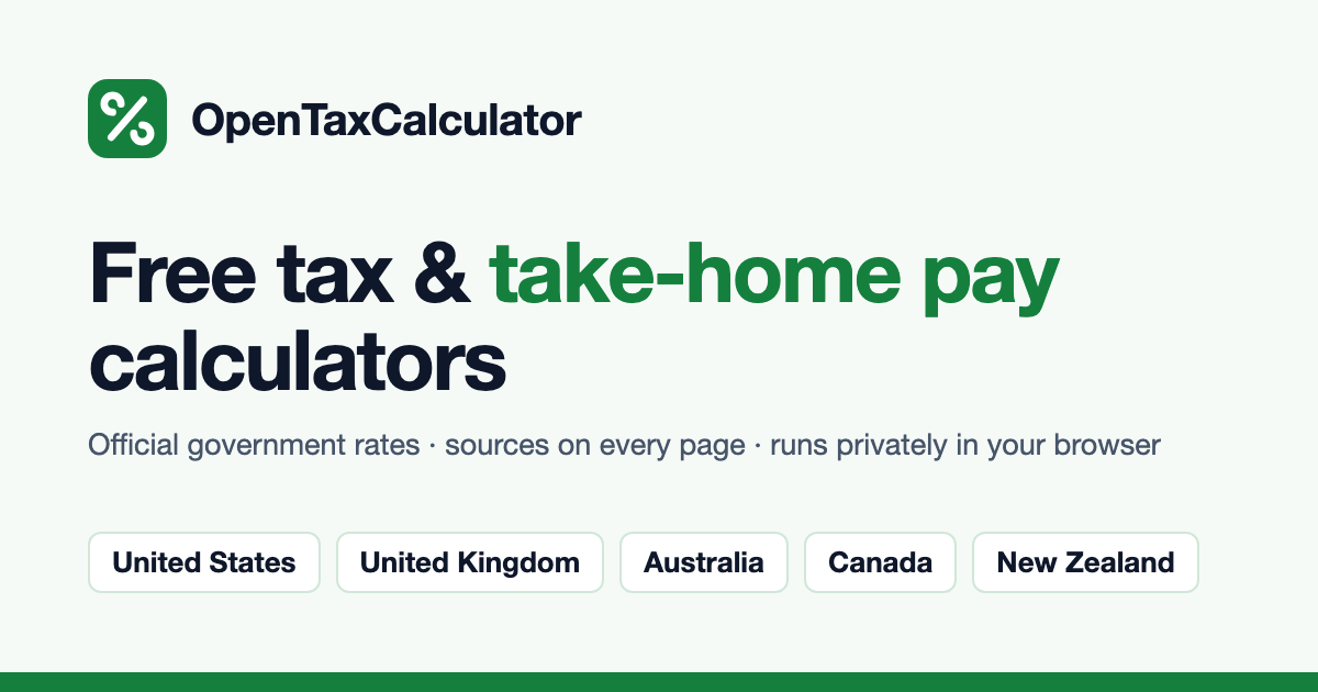 Salary After Tax Calculator Canada 2026 – Take-Home Pay | OpenTaxCalculator